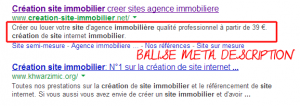 Balise meta description optimisé pour le référencement naturel