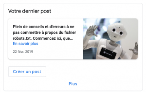 Pubication d'un post sur Google MyBusiness