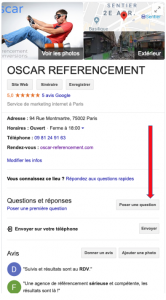 Poser des questions via Google Mybusiness