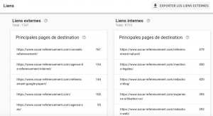 liens internes search console