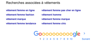 mot clé recherche liée google