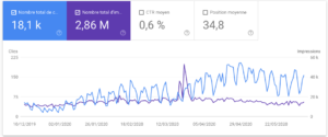 Visibilité de recherche google search console