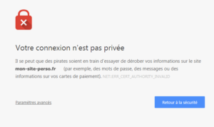 Message HTTPS site non sécurisée