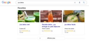 Recettes - résultats SERP