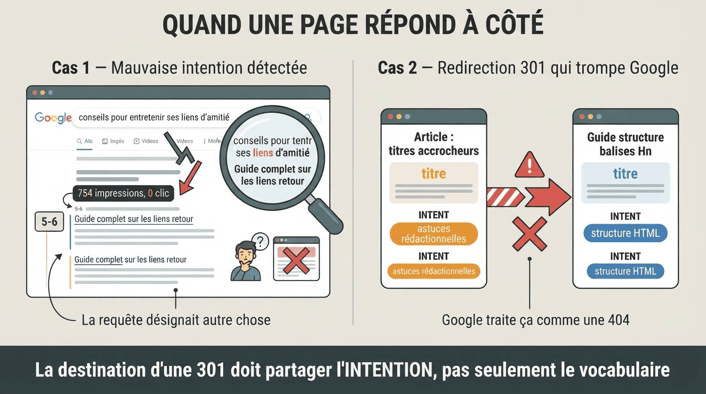 intention de recherche une page répond à côté