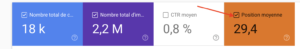 Classement mots clés Search Console