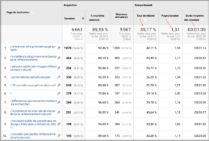 comportement trafic contenu google analytics