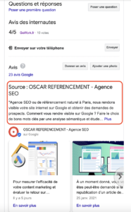 Description de l'établissement Google My business