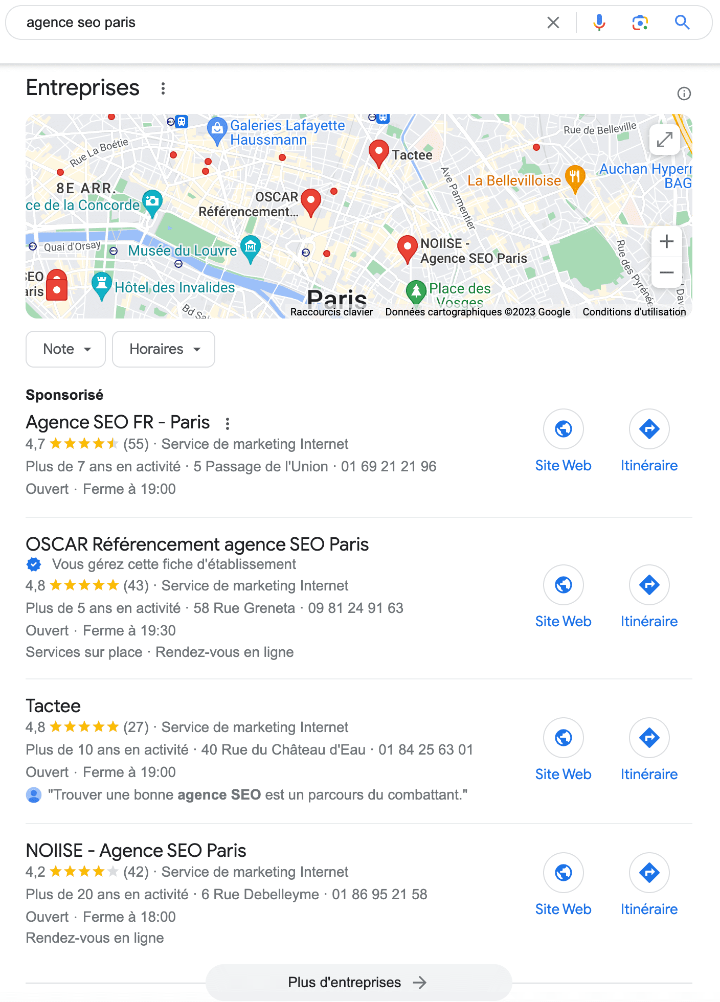 referencement google map - SEO local