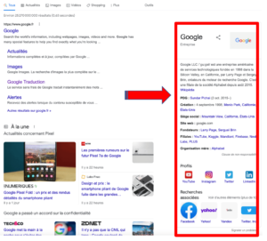 positionnement knowledge graph google