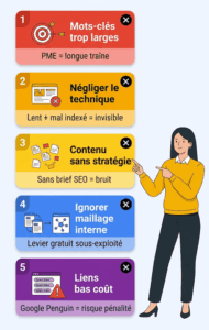 Erreurs SEO referencement naturel